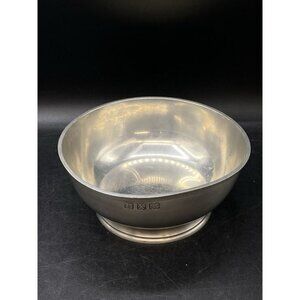 Pewter John Somers 7” Bowl JS X MG Made In Brazil Vintage READ